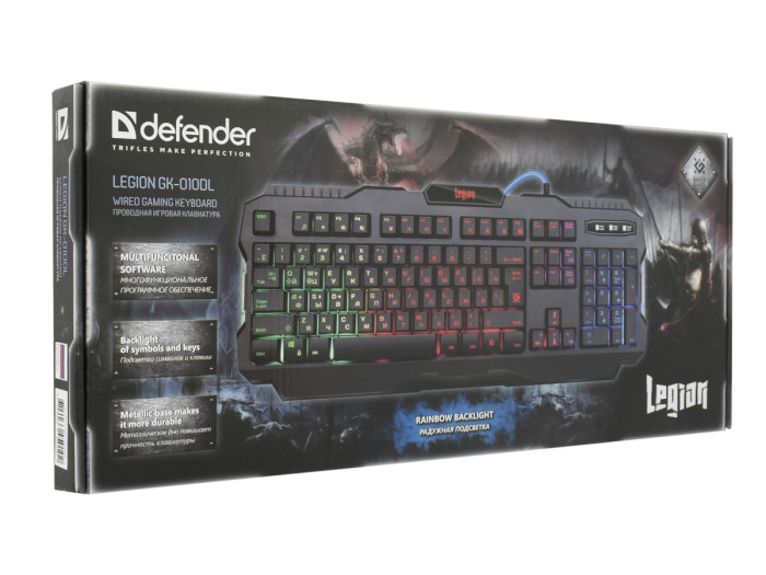KeyBoard  USB, Defender Legion GK-010DL, black, (45010)