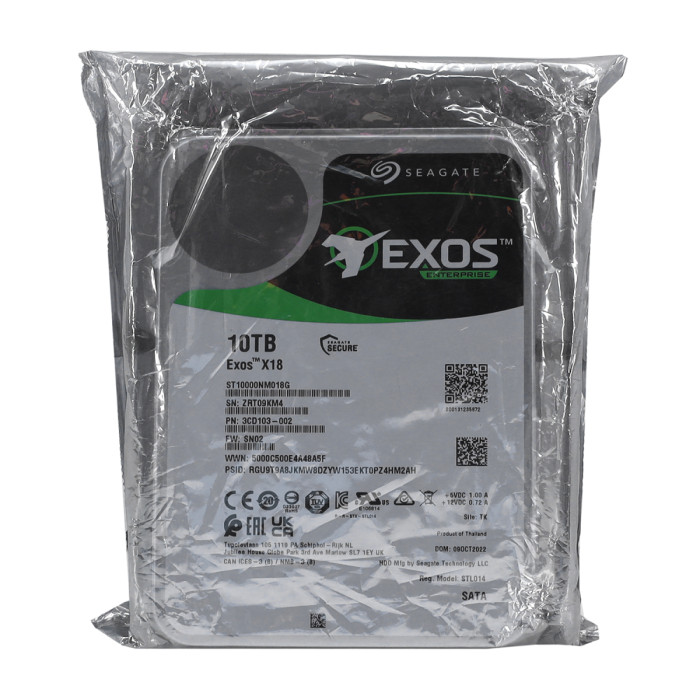 HDD SATA 10000 GB Seagate Exos X18, ST10000NM018G, 7200rpm, 256MB cache, SATA 6 Gb/s