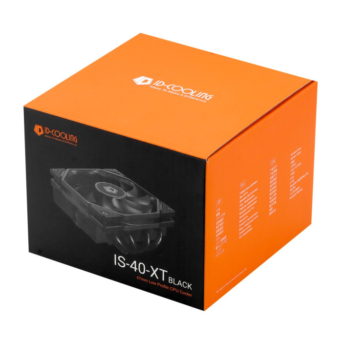 Cooler ID-Cooling, for S1700/1200/115x/AM4, IS-40-XT BLACK, 95W, 9cm fan, 800-2800rpm, 46CFM, 4pin