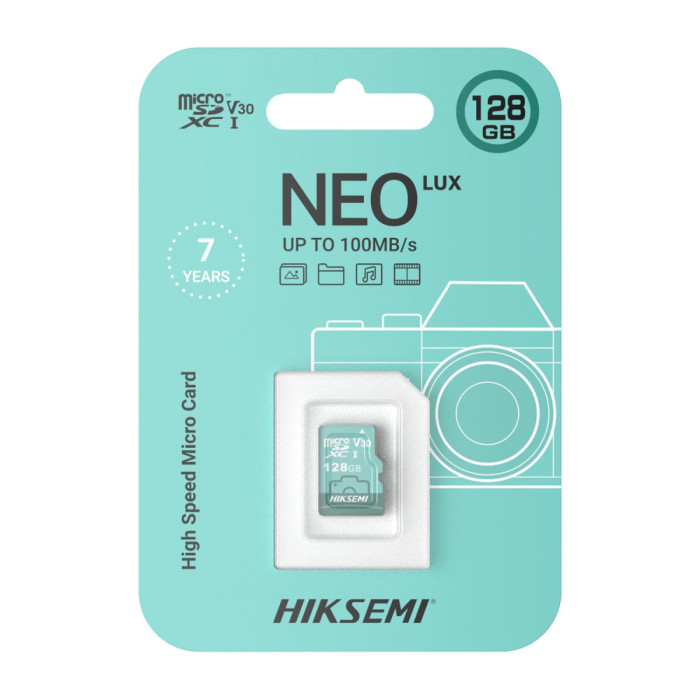 MemoryCard microSDXC 128GB, Hiksemi NEO LUX HS-TF-D3/128G (Hikvision), Class 10