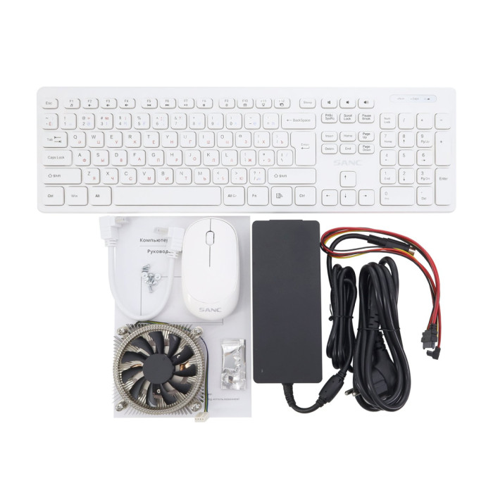 Barebone All-in-One Sanc C2400261D, 23.8" FHD IPS/MB H610/SO-DIMM DDR4/WiFi/keyboard+mouse, white