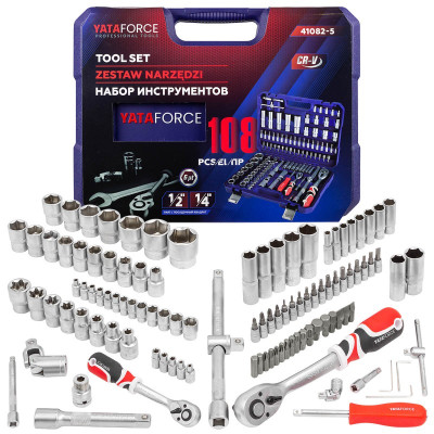 Набор инструментов 108пр.1/4&#039;&#039;,1/2&#039;&#039;(6гр.)(4-32мм) 52567 YF-41082-5