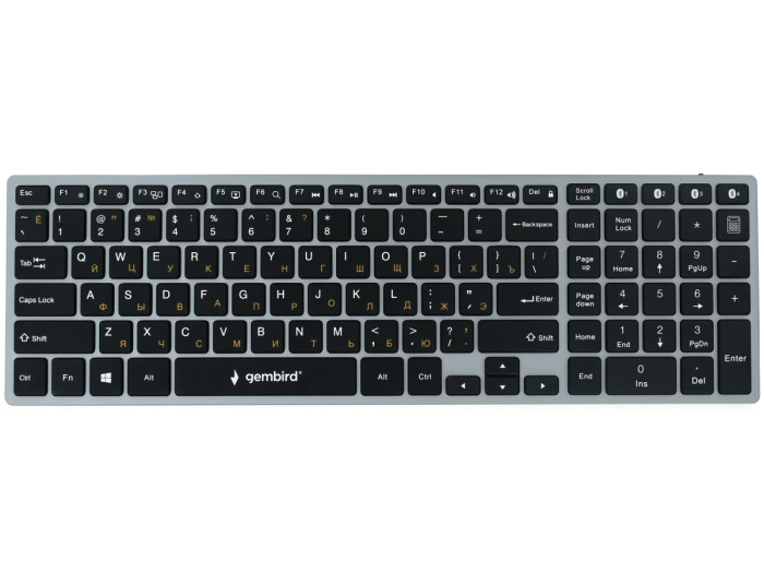 KeyBoard  Bluetooth, Gembird KBW-2, BT wireless, gray