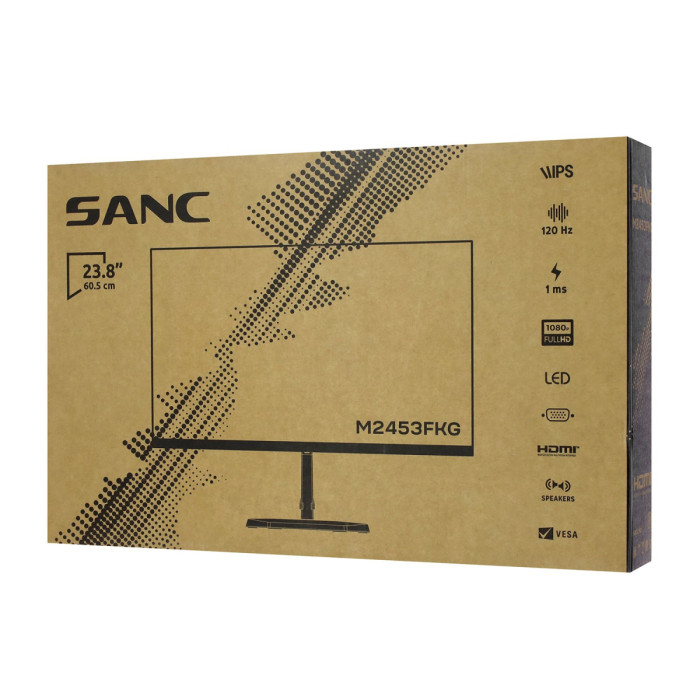 LCD 23.8" Sanc M2453FKG, 1920x1080 IPS (LED) 120Hz, 2ms, 250 cd/m2, 1000:1, DP/HDMI
