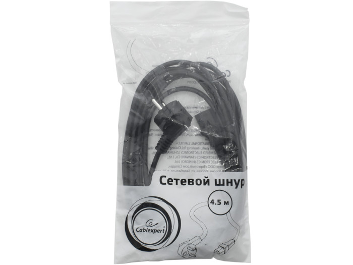 Cable power, Cablexpert PC-186-15, Schuko - C13, 4.5м, black