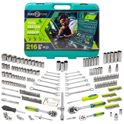 Набор инструментов в пластиковом кейсе (216 предметов) 58199 FORSandTUNE-38841