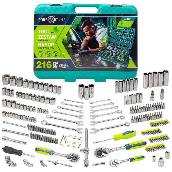 Набор инструментов в пластиковом кейсе (216 предметов) 58199 FORSandTUNE-38841