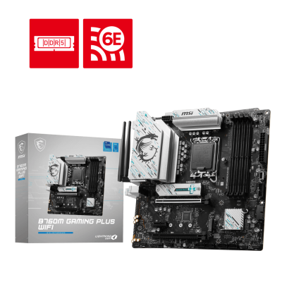 Материнская плата MSI B760M GAMING PLUS WIFI LGA1700 B760 4xDDR5 4xSATA3 RAID 2xM.2 2xHDMI 2xDP mATX
