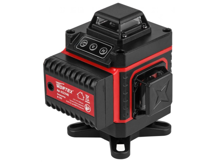 Нивелир лазерный WORTEX LL 0340 в чем. + аксессуары 4х360°, до 25 м, +/- 0.3 мм/м, зеленый