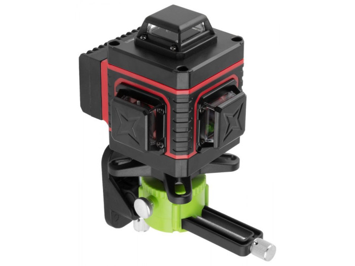 Нивелир лазерный WORTEX LL 0340 в чем. + аксессуары 4х360°, до 25 м, +/- 0.3 мм/м, зеленый