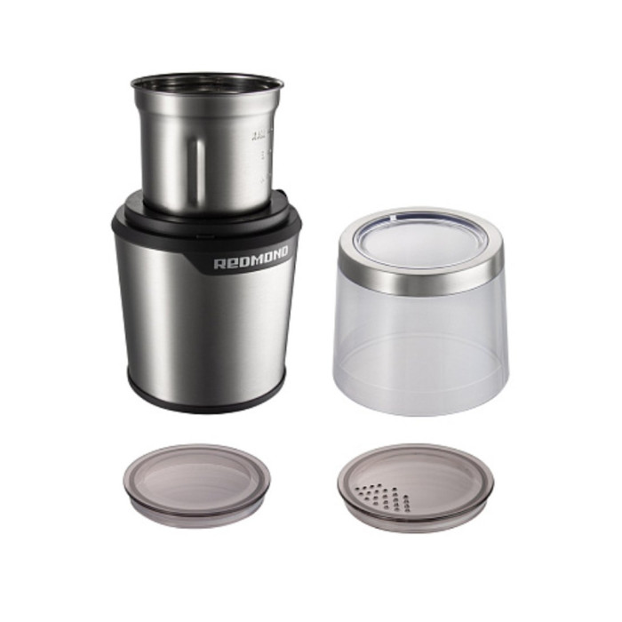 Кофемолка, Redmond, RCG-M1607, Мощность 280 Вт, Система помола ротационная, управление механическое, Цвет Металл