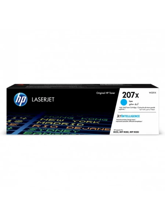 Картридж лазерный HP W2211X 207X, Оригинальный лазерный картридж увеличенной емкости LaserJet, голубой