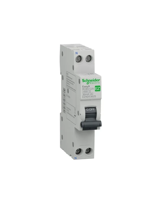 Дифференциальный автоматический выключатель SE EASY9 1P+N C 20А 1 модуль 18 мм 30мА AC