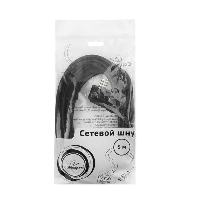 Cable power, Cablexpert PC-186-1-5M, Schuko - C13, 5м, black
