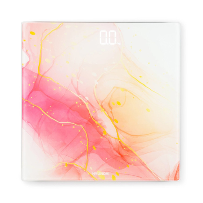 Весы напольные электронные Hyundai H-BS03951 макс.180кг розовый/белый