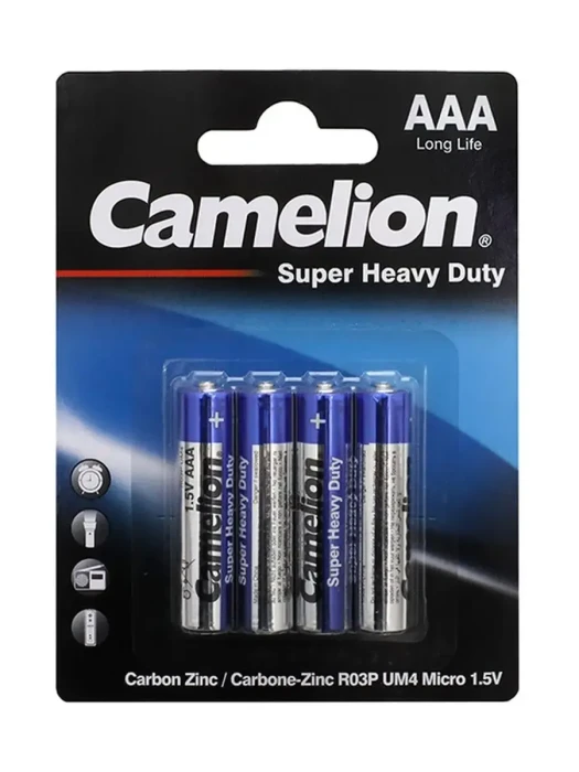 Батарейки Camelion AAA (R03P-BP4B), super heavy duty, комплект - 4 штуки