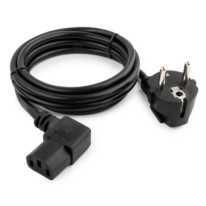 Cable power, Cablexpert PC-186A-VDE, Schuko - C13, 1.8м, угловой, black