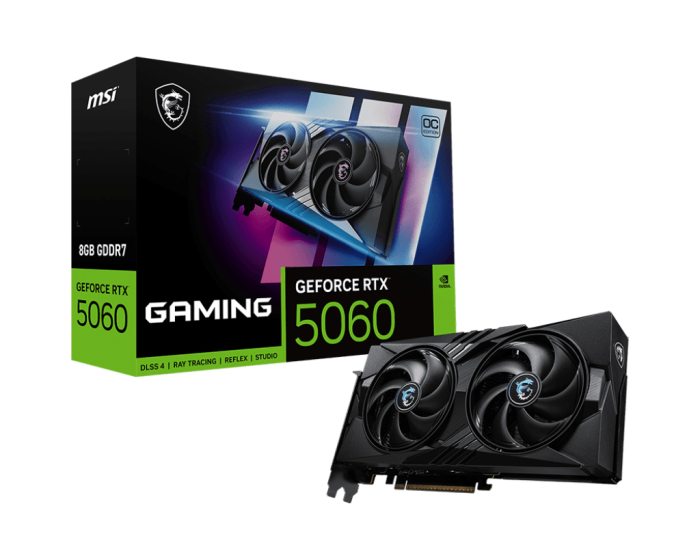 Видеокарта MSI GeForce RTX 5060 8G GAMING OC, 8G GDDR7 128bit 1xHDMI 3xDP G5060-8GC