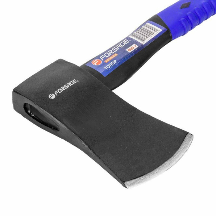 Топор с фиберглассовой ручкой и резиновой противоскользящей накладкой (900г,L-370мм) 48183       F-2112LB14