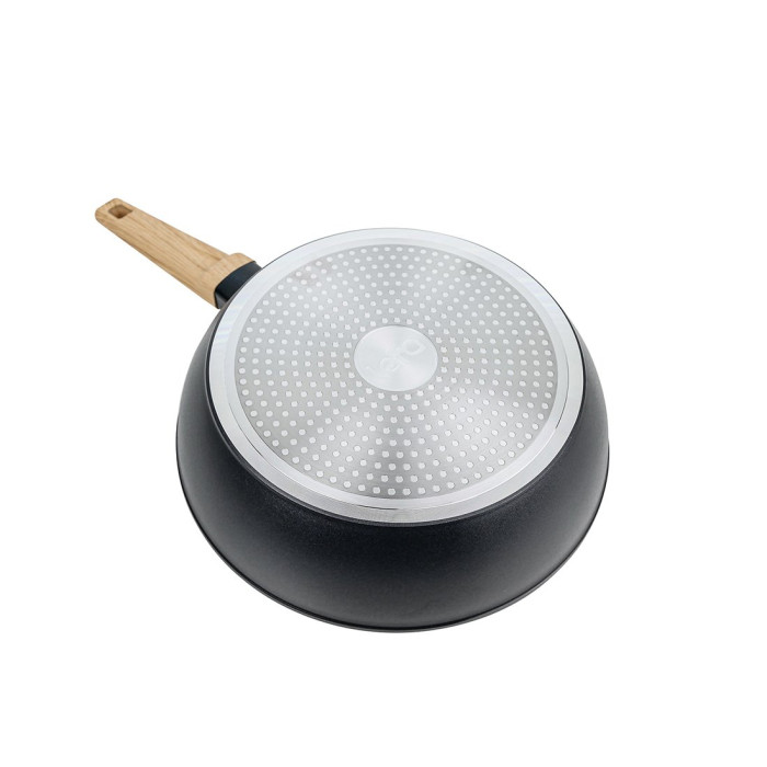 Сковорода, LARA, ОКИНАВА LR01-193-24, Круглая, Диаметр 24 см, Высота 6.5 см, Толщина 2.1 мм, Кованый алюминий, Антипригарное покрытие, Для всех типов плит, Ручная мойка, Черный