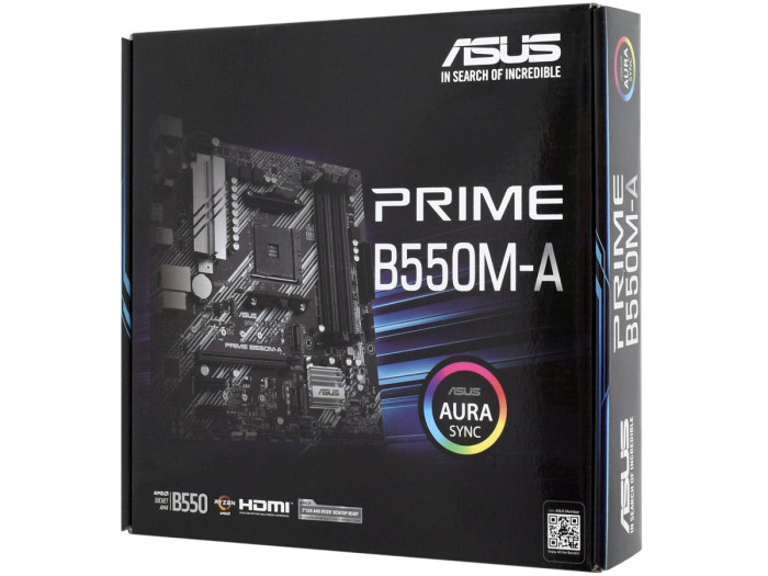MB Socket AM4, MATX, AMD B550 (DVI+DP+HDMI) ASUS PRIME B550M-A, 4DDR4, PCIx16,2PCIx1