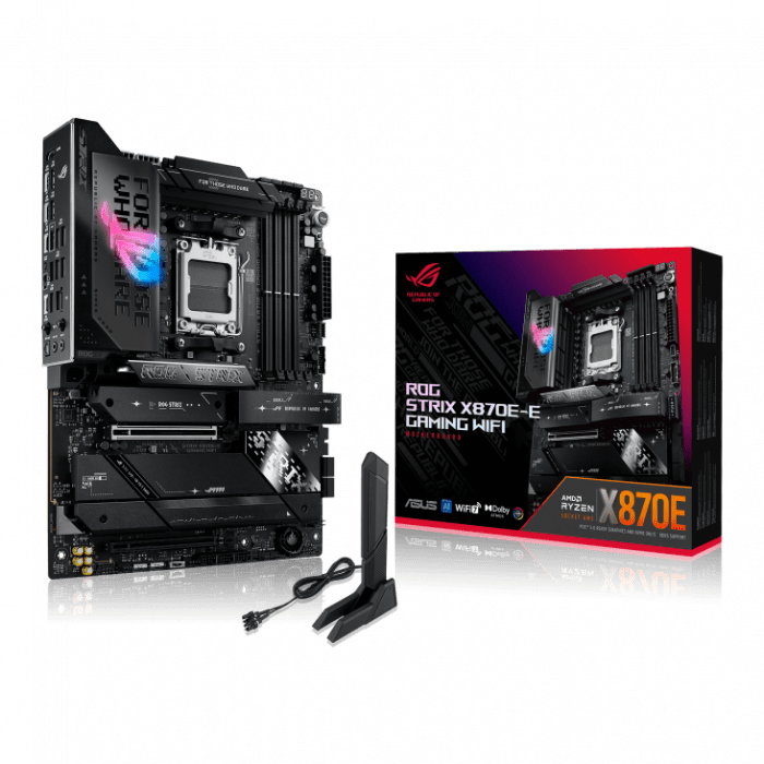Сист. плата ASUS ROG STRIX X870E-E GAMING WIFI,X870E,AM5,4xDIMM DDR5,2xPCI-E x16,5xM.2,4xSATA,HDMI,WIFI7,BOX