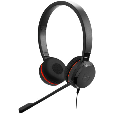 JABRA EVOLVE 30 II UC Stereo USB Headband, Noise cancelling, USB and 3.5 connectivity, with mute-button and volume control on the cord, with leather ear cushion