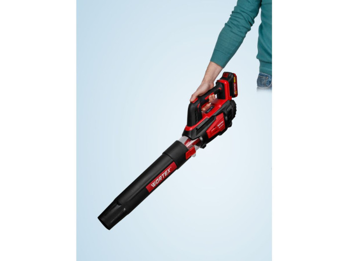 Аккум. воздуходувка WORTEX BB 2018 D ALL1 XLT SET 18 В, 2 Ач акб, макс.объём 570 м куб/ч