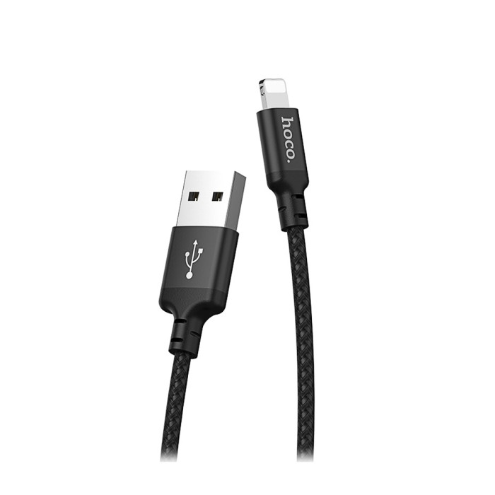 Cable USB, Type A - Lightning, Hoco  X14, USB 2.0, 2м, black