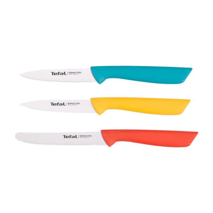Набор ножей, Tefal, Colourfood K273S304, 3 шт, Тип без подставки, Материал лезвия нержавеющая сталь, Материал рукояток пластик, Эргономичная форма рукояти