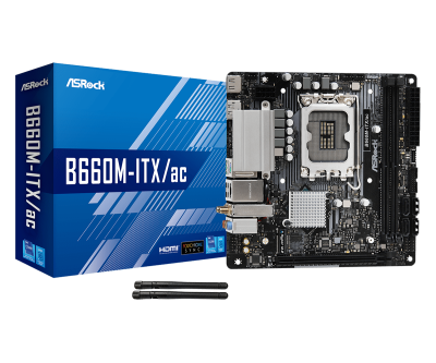 Материнская плата ASRock B660M-ITX/AC LGA1700 2xDDR4 4xSATA RAID M.2 HDMI DP 5xUSB3.2 mITX