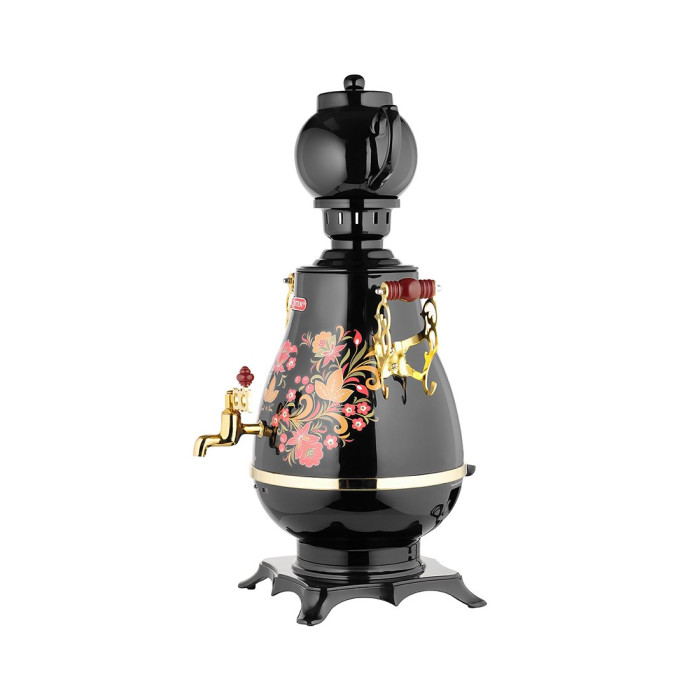 Самовар, Centek, CT-0092 B, 4.0л, 2100W, поддерж.t, + LED индикатор, Керам зав, Рисунок, Золото, Черный