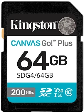 Карта памяти SD 64GB Class 10 U3 Kingston SDG4/64GB