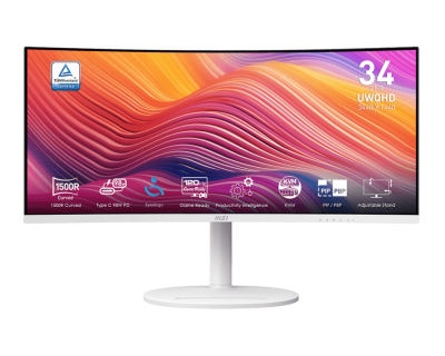 Монитор 34" MSI Modern MD342CQPW VA 3440x1440 120Hz 1ms 300cd/m 3500:1 2xHDMI Type-C DP 2x3W