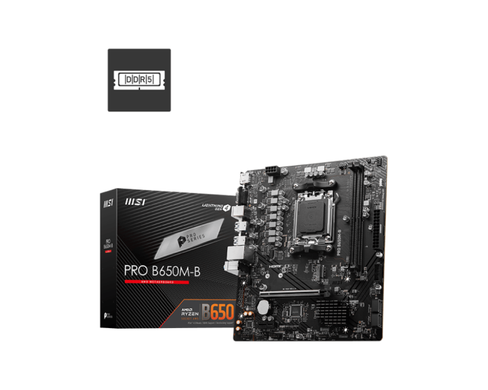 Материнская плата MSI PRO B650M-B AM5 2xDDR5 4xSATA3 RAID M.2 HDMI VGA mATX