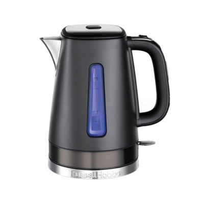 Чайник электрический, Russell Hobbs, 26140-70, Мощность 2400Вт, Объем 1.7л, Нержавеющая сталь, Внутренняя подсветка, Автоотключение: при закипании, при отсутствии воды, при снятии с подставки, Черный