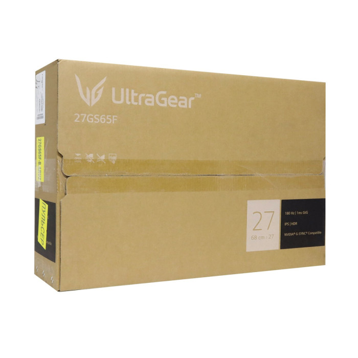 LCD 27" LG 27GS65F-B, 1920x1080 IPS 180Hz, 1ms, 250cd/m2, 1000:1, DP/HDMI