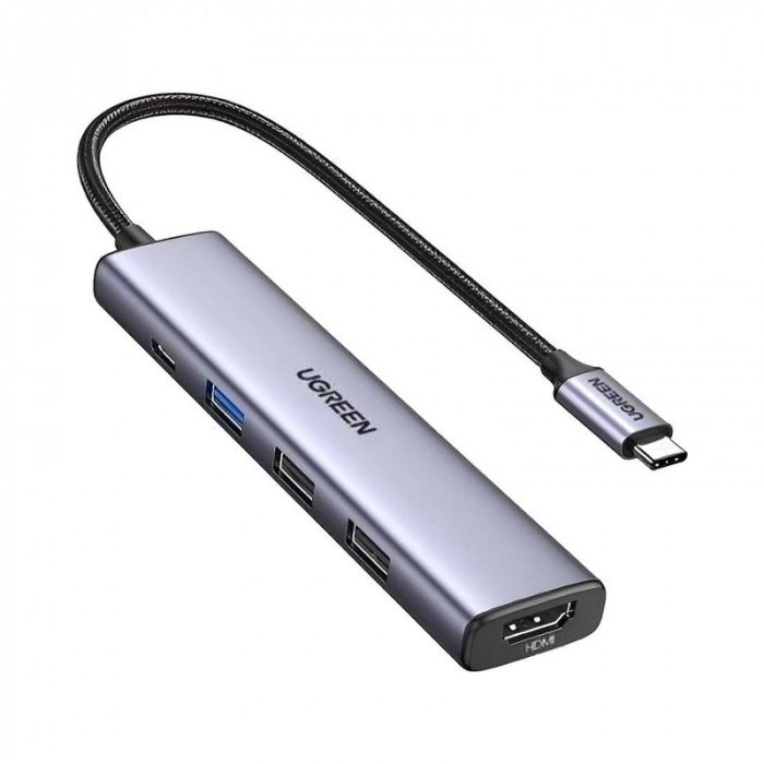 Конвертер UGREEN CM478 (15495) USB 3.1(m) Type C на HDMI/USB 2.0x2/USB 3.0x1/Type C PD 100W