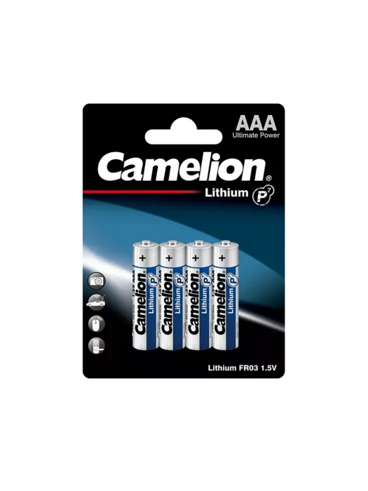 Батарейки Camelion AAA (FR03-BP4), Lithium, комплект - 4 штуки