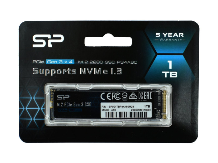 SSD M.2 PCIe 1 TB Silicon Power A60, SP001TBP34A60M28, NVMe