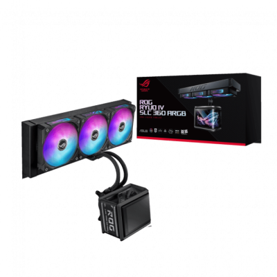СЖО ASUS ROG Ryuo IV SLC 360 ARGB, movable curved 6.67-inch AMOLED display, 3xARGB FAN, AM5, 1700, 1851, Black, Retail