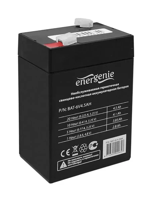 Батарея для UPS  6V,  4.5Ah, Energenie BAT-6V4.5AH, 70x47x100mm