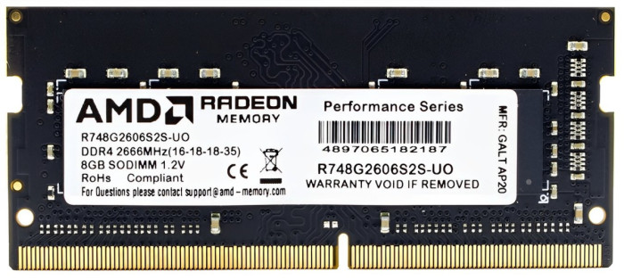 Оперативная память для ноутбука 16GB DDR4 2666MHz AMD Radeon SO-DIMM R7416G2606S2S-U Retail