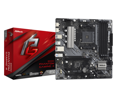 Материнская плата ASRock B550M PHANTOM GAMING 4 AM4 4xDDR4 6xSATA3 2xM.2 HDMI DP mATX