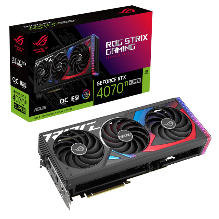 Видеокарта ASUS GeForce RTX4070Ti SUPER OC GDDR6X 16GB 2xHDMI 3xDP ROG-STRIX-RTX4070TIS-O16G-GAMING