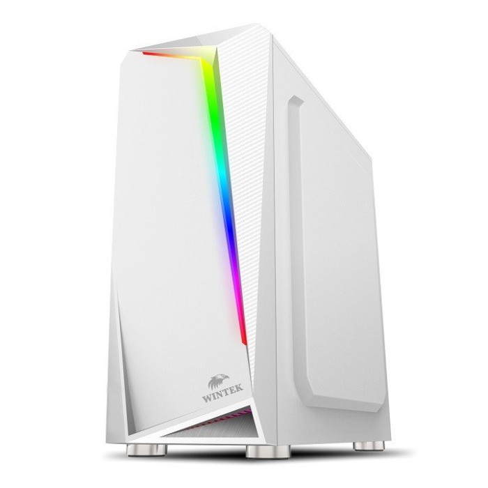 Корпус Wintek Crystal D533-W TG, ATX/Micro ATX, USB 1*3.0/2*2.0, HD+Mic, 0,5mm, 1*12cm fRGB fan, белый