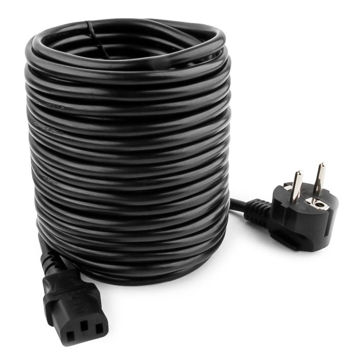 Cable power, Cablexpert PC-186-VDE-10M, Schuko - C13, 10м, black