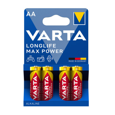 Батарейки Varta AA (LR6/MN1500), Max Tech, alkaline, комплект - 4 штуки, [4706-4]