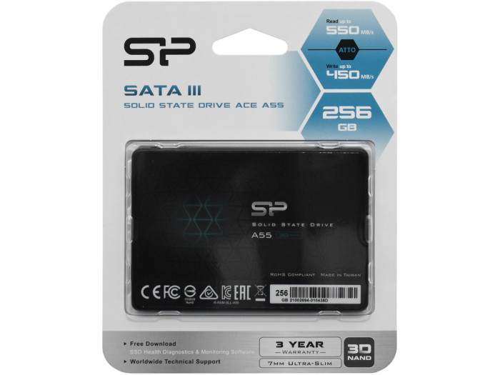 SSD SATA  256 GB Silicon Power A55, SP256GBSS3A55S25, SATA 6Gb/s