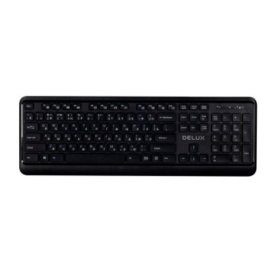 KeyBoard  USB, Delux DLK-1900OGB, ultra slim, multimedia 14 hotkeys, black